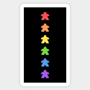 Minimalist Rainbow Meeples Board Games Addict Sticker